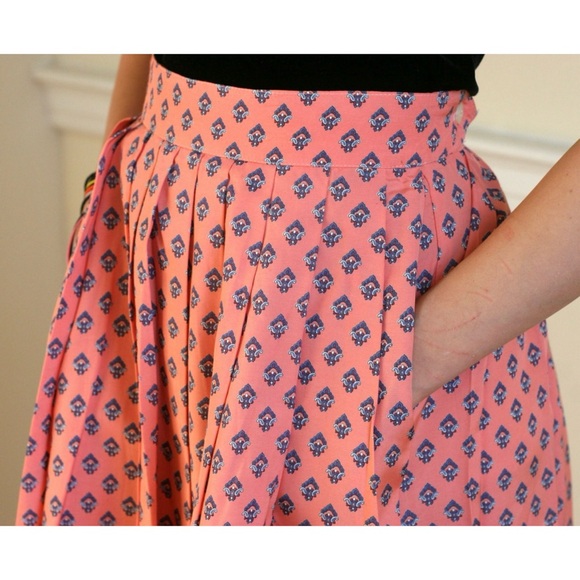 Vintage Baroque Pattern Pleated Skirt | Mark Henri Retro Fleur Maximalist Mini - Picture 4 of 5